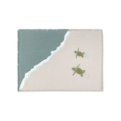 Baby Sea Turtles on Beach Embroidered Placemat